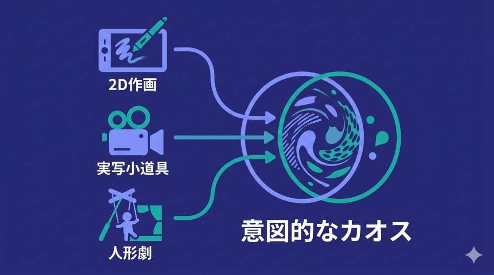放送前の「めがおれ」に対する、ギャグのすべりを懸念する否定派の意見と、豪華声優陣や斜め上の展開を期待する肯定派の意見を左右で対比させた賛否比較図